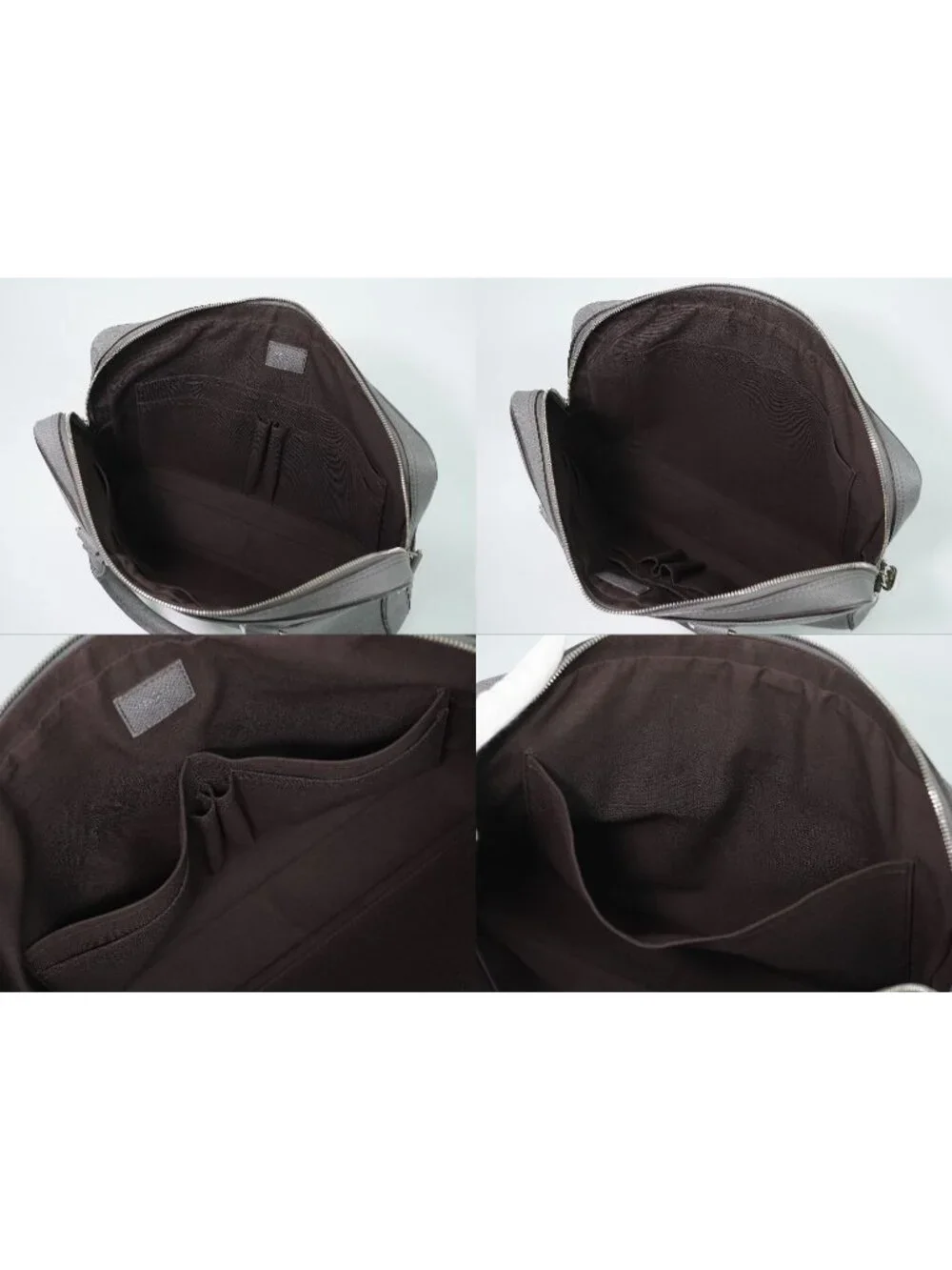 Louis Vuitton LV Porto Documan Business PM Taiga Leather Bag Glacier Gray